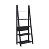5 Tier Ladder Shelf Storage Shelving Unit Bookcase Wooden Black Display Stand