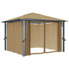 Gazebo with Curtain 300x300 Taupe Aluminium E5A8