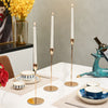 3x Retro Metal Gold Candlestick Holder Classy fr Table Centerpiece Wedding Party