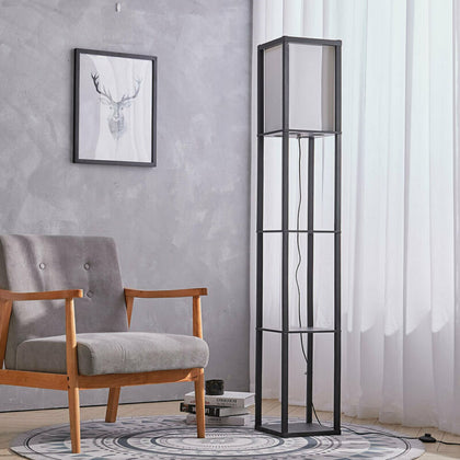 160cm Shelf Floor Lamp Living Room Bedroom Reading Lamp Storage Display Shelving