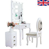 Modern Dressing Table with Lighted Vanity Mirror Hollywood Makeup Desk White