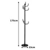 Free-Standing Coat Rack Metal Frame Coat Hanger W/ 8 Sturdy Hooks Stable Base