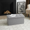 Linen Folding Ottoman Storage Box Pouffe Seat Stool Home Chair Foot Stool Bench