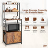 4-Tier Kitchen Baker’s Rack Industrial Storage Shelf Microwave Stand W/ 2 doors