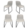 Set of 4 Dining Chairs Plastic Modern Ergonomic Designer Chair Kitchen Office