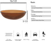 Basin Bowl Vessel Sink for Bathroom Clear Glass Tawny with Faucet Pop-Up Drain