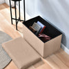 Fabric Foot Rest Stool Storage Box Storage Cube Footstool Pouf Bench Home Khaki