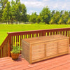 180L Storage Box Outdoor Patio Deck Wooden Garden Bench for Cushions & Tools