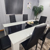 Dining Table Set and 6 4 black white Leather chairs kitchen table set of 4 or 6
