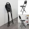 Black stool Folding High Chair Stool Seat Home Office Chair Space Saving