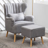Wing Back Chesterfield Accent Tub Chair Sofa Lounge Footstool Padded Seat Pillow