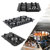 Built In 2/4/5 Burner Black Glass On Gas Wok Burner Hob With Cast Iron Pan Stand
