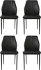 2PC/ 4PC Modern PU Leather Armless Chairs for Dining Kitchen Room w/ Steel Leg