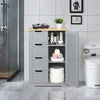 Bathroom Storage Cabinet Wooden Cupboard Multipurpose 4 Drawer 3 Shelves UK