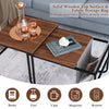 Set of 2 Modern Coffee Nesting Table Set Industrial Side Table Square End Table