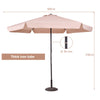 3M Patio Parasol w/6 Metal Ribs & Air Vent Sun Shade Beach Market Table Parasol