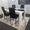Dining Table Set and 6 4 black white Leather chairs kitchen table set of 4 or 6