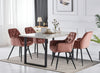 1.5M Dining Table/Velvet Dining Chairs Set Metal Legs Dining Room Kitchen Office