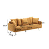 3-4 Seater Sofa Settee Fabric Couch Pillow Sofa Home Theater Mustard Yellow Seat
