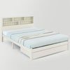 White Solid Wooden Bed Frame 3ft Single 4ft6 Double Size Bed With Drawer Shelves
