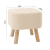 Square Footstool Upholstered Padded Stool Pouffe Seat Chairs Sturdy Wooden Legs