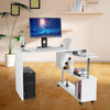 Corner L-Shaped Computer Desk PC Laptop Table Workstation Home Office w/ Shelves