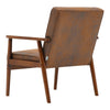 Distressed Tan Leather Armchair Wood Frame Single Sofa Padded Cuddle Chairs Home