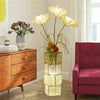 Upscale Rattan Led Floor Standing Lights Wicker Atmosphere Lamp with Ball Flower