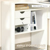 L-Shaped Corner Computer Desk Study Table with Storage Shelf White