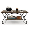Modern Coffee Table 2-Tier Faux Marble Accent Table Snack End Table Living Room