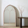 Large Window Garden Mirror Metal Frame Indoor Outdoor Wall Mounted Floral Decor