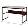 Laptop Desk Study Table Workstation Metal Storage Shelf Home Office Brown