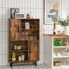 Wooden Storage Cabinet 4-Tier Bookshelf Cupboard Tall Sideboard Display Rack