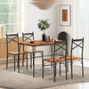 Industrial 5 Piece Dining Table Set Kitchen Table & 4 Chairs Rectangular Table