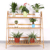 100cm Bamboo Plant Stand Outdoor Indoor Flower Stand Folding Corner Shelf Garden