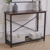 Industrial Wood Hallway Console Table Living Room Side Table w/ Bottom Shelf