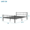 Metal Bed Frame 4ft6 Double Solid Bedstead Base Headboard for 135*190CM Mattress