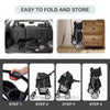 Folding Pet Stroller Portable Pet Travel Pushchair w/4 Wheels Safety Belt Holder