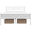 4ft6 Double Bed Platform Bed Frame with Headboard and Metal Bed Slats for Adults
