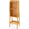 4-tier Bamboo Bookshelf Modern Bookcases Free Standing Storage Organizer Shelf