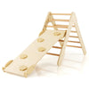 2-in-1 Triangle Climbing Set Wooden Toddler Climbing Triangle Ladder with Ramp