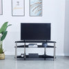 32" to 50" 3 Tier Black Tempered Glass TV Stand Floor Entertainment Unit Center