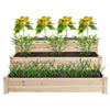 3 Tiers Vertical Fir Wood Raised Flower Bed Stackable Herb Grow Box 122x122x60CM