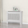 Radiator Cover Wall Cabinet MDF Wood Furniture Vertical Grill White Modern Shelf
