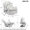 Recliner Chair Electric Lift Riser Massage Chair Recling Armchair Sofa White