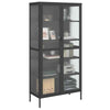 Highboard Black 85x40x180 Glass and Steel G7G8