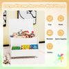 Wooden Toy Box Mobile Kids Toy Storage Organizer Chest Flip-top Lid Bookshelf