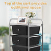 4-Drawer Mobile Storage Trolley Cart w/4 Removable Plastic Drawer Large Capacity