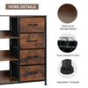 Fabric Chest of Drawers 4-Drawer Dresser Industrial Storage Cabinet with Shelves