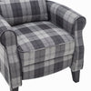 Grey Check Recliner Chair Padded Seat Fireside Armchair Lounge Sofa Tartan Chair